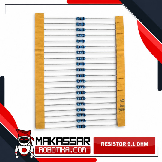 Resistor 9.1 Ohm (9R1) 1/4 Watt 0.25W Metal Film 1% 5 Gelang