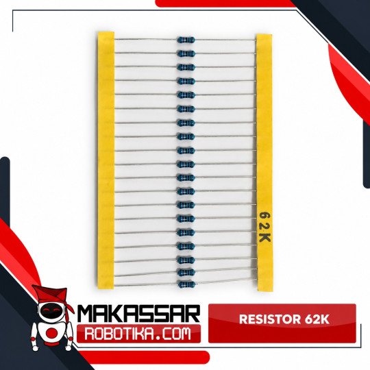 Resistor 62K Ohm 62kΩ Metal Film 1% 1/4W 0.25W 5 Gelang – Resistor Elektronika