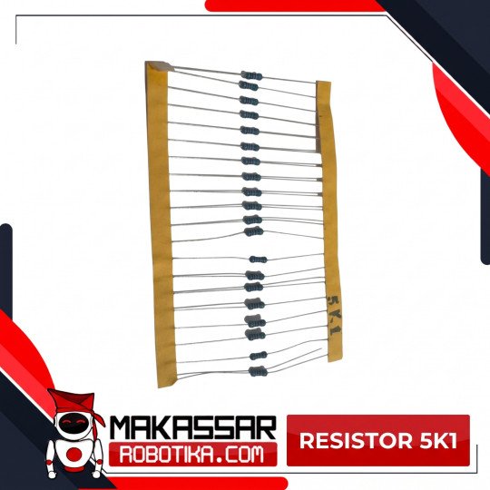 Resistor 5K1 Ohm 5.1KΩ Metal Film 1% 1/4W 0.25W 5 Gelang – Resistor Elektronika