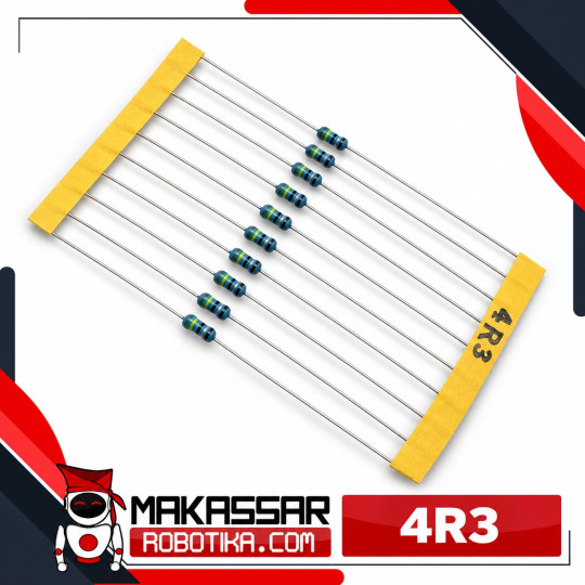 Resistor 4R3 4.3 Ohm 1/4W 0.25W Metal Film 1% 5 Gelang