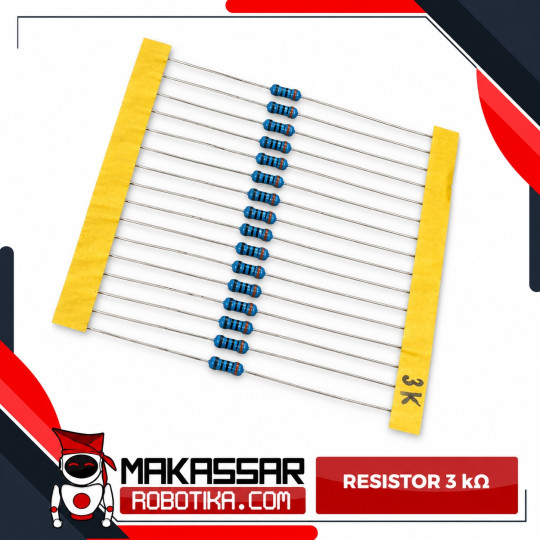 Resistor 3K Ohm 3KΩ 3000 Ohm 1/4 Watt 0.25W Metal Film 1% 5 Gelang