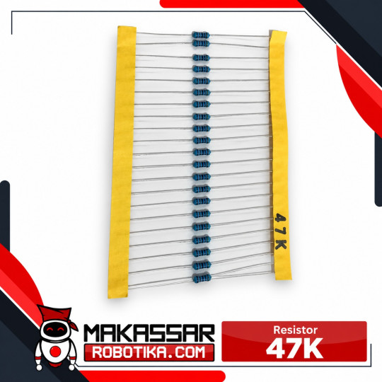 Resistor 47K Ohm 47KΩ 1/4W 0.25W Metal Film 1% 5 Gelang