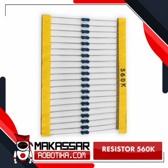Resistor 560K Ohm (560KΩ) 1/4W 0.25W Metal Film 1% 5 Gelang