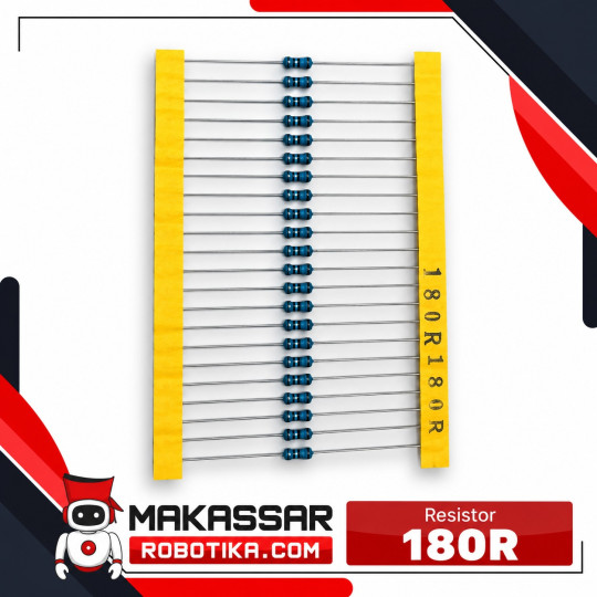 Resistor 180R 180 Ohm 1/4W 0.25W Metal Film 1% 5 Gelang – Resistor Elektronika