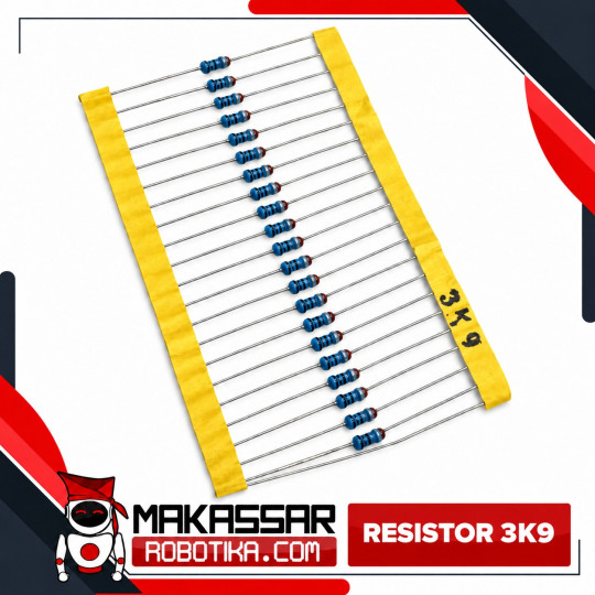 Resistor 3K9 Ohm (3.9KΩ / 3900Ω) Metal Film 1/4 Watt 0.25W Toleransi 1% 5 Gelang