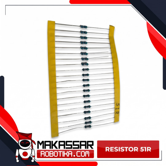 Resistor 51 Ohm (51R) 1/4 Watt 0.25W Metal Film 1% 5 Gelang